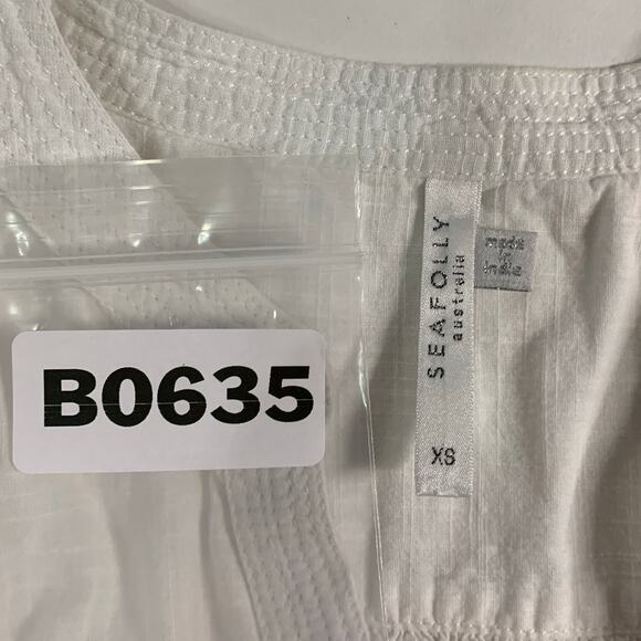 Seafolly XS Womens Beach Basics Boyfriend Beach Shirt Cover Up White Travel - Picture 4 of 8